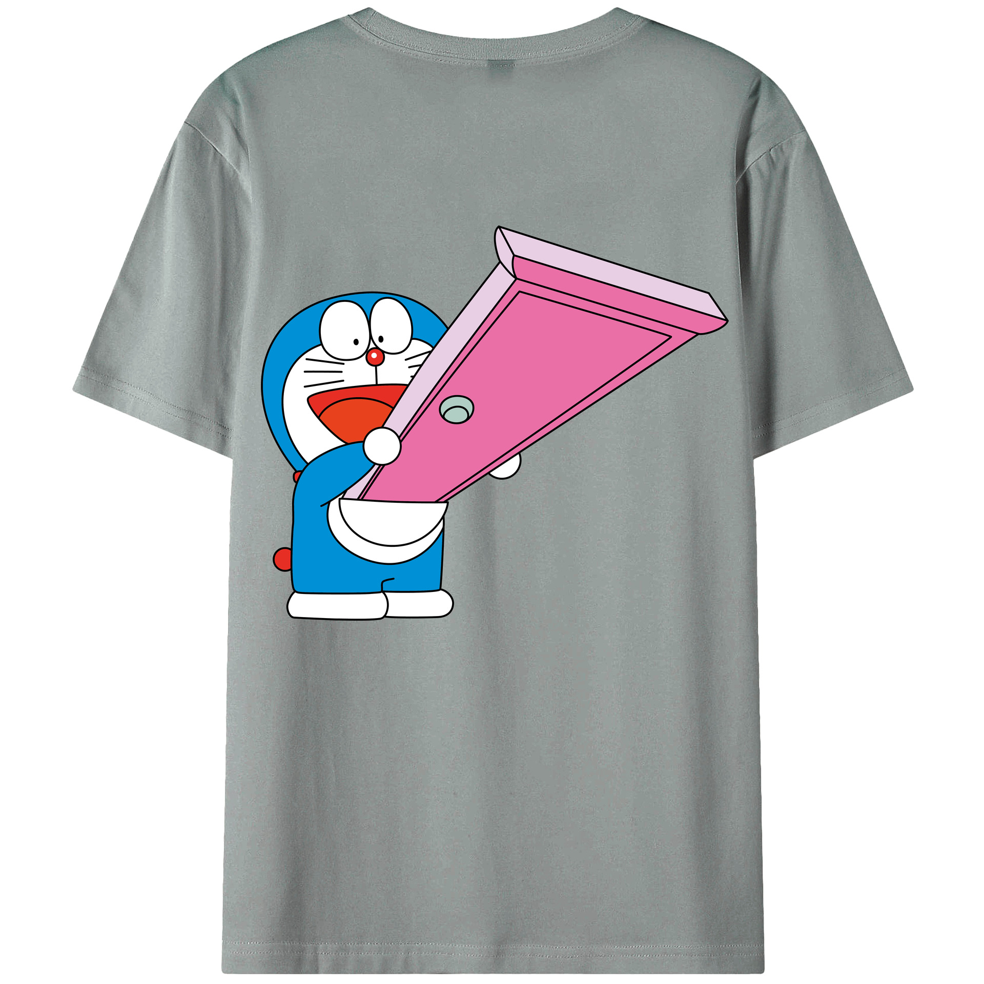 （画像用） ドラえもん Doraemon 綿100％ メンズ半袖Tシャツ（バックプリント） 通気性